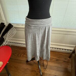 gray wool icebreaker m midi cottage whimsy goth coquette roll over aline skirt